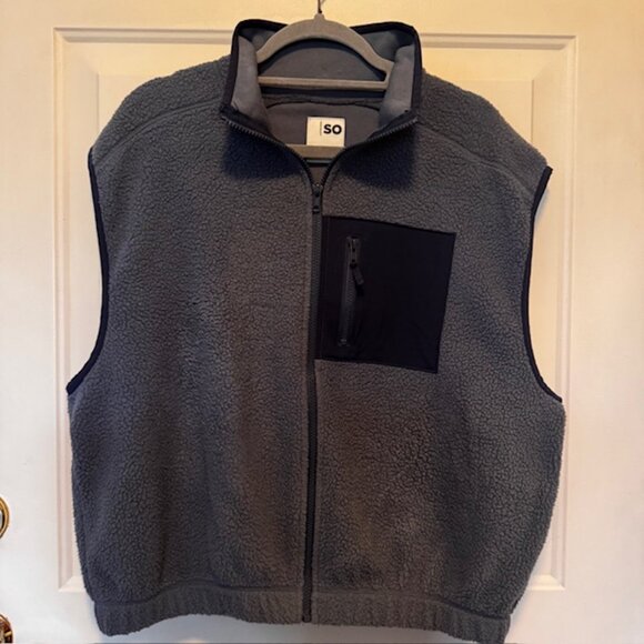 SO Blue Sherpa Vest Sz L - Picture 2 of 8